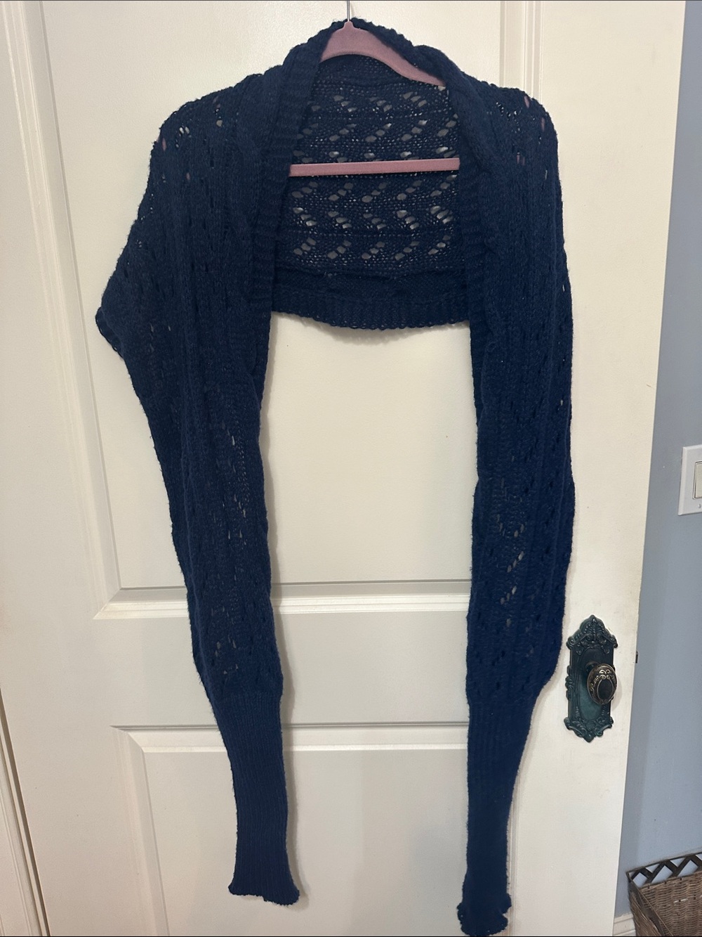 Classic Navy Knit Women's Scarf Wrap